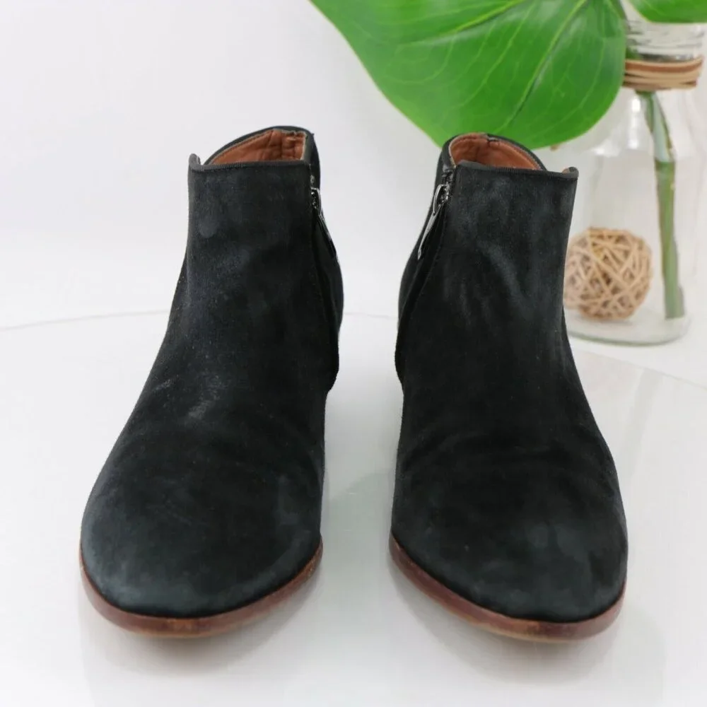Sam Edelman Womens Petty Boot Size 9.5 Black Suede‎ Bootie Block Heel Boho Comfy